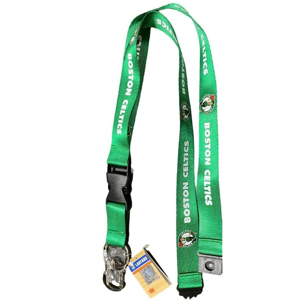 BOSTON CELTICS LANYARD PREMIUM 2 SIDED GREEN BOTTLE OPENER NBA LICENSED NEW